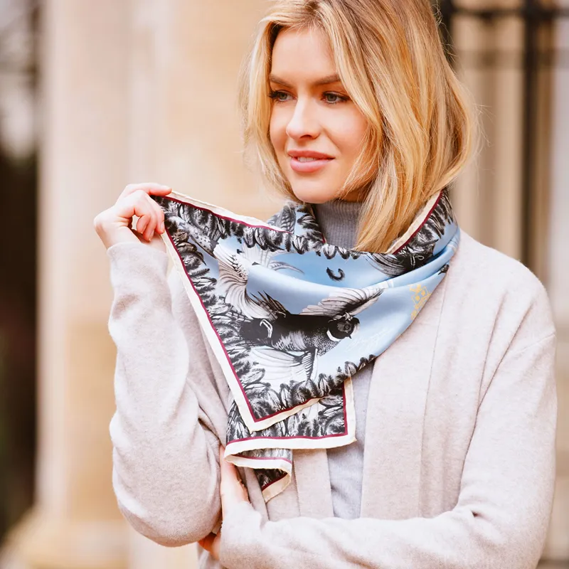 Pale blue silk scarf clearance